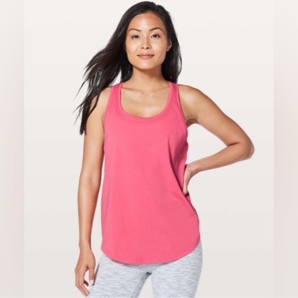Lululemon Love Tank Pleated Glossy Pink 10 Medium